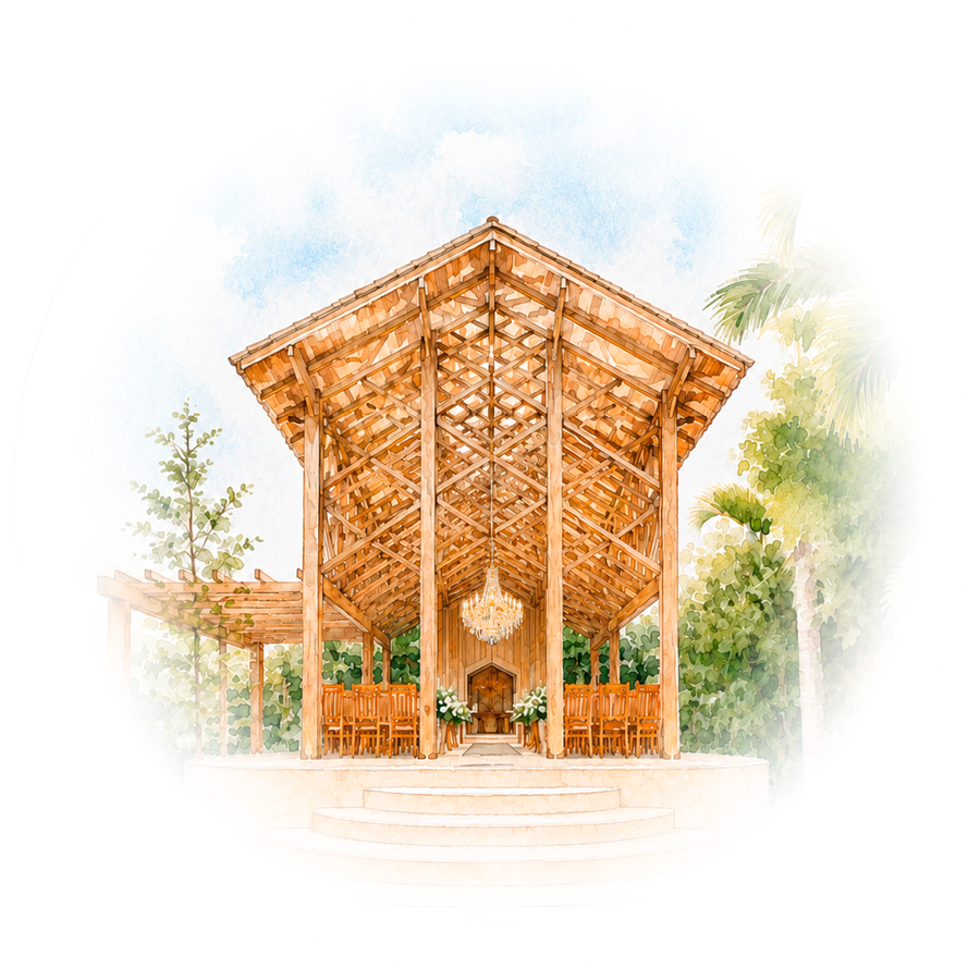 Ilustração em aquarela da Villa Cheberle