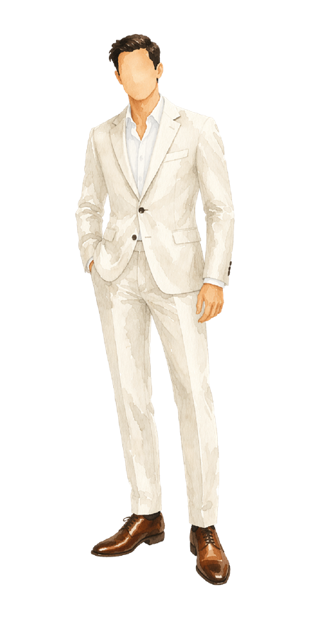 Ilustração de traje sugerido para os homens
